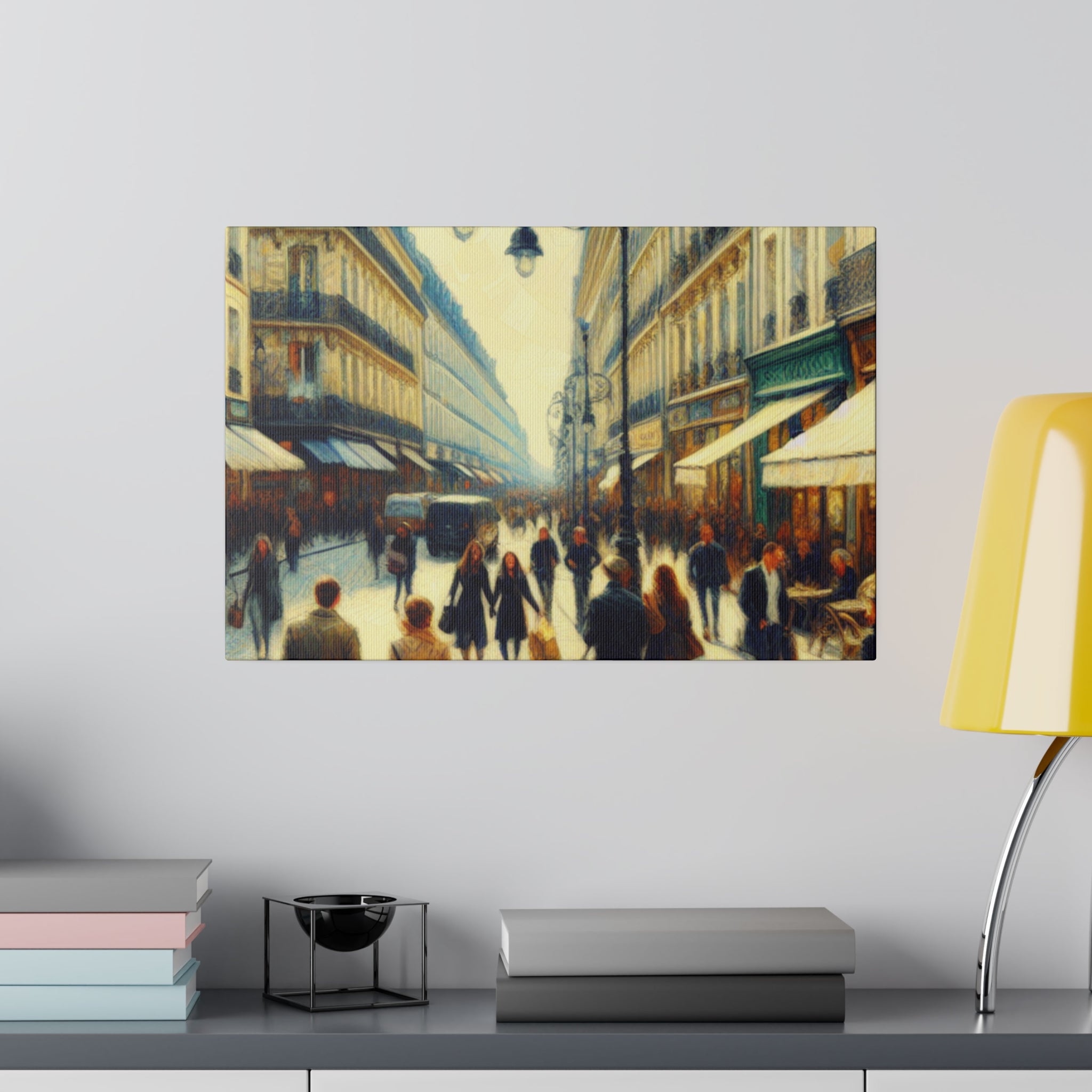 Parisian Concrete Elegance French Street Painting Canvas