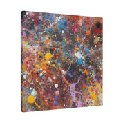 Blue and Fiery Red Expressionist Artwork Abstract Wall Art Canvas