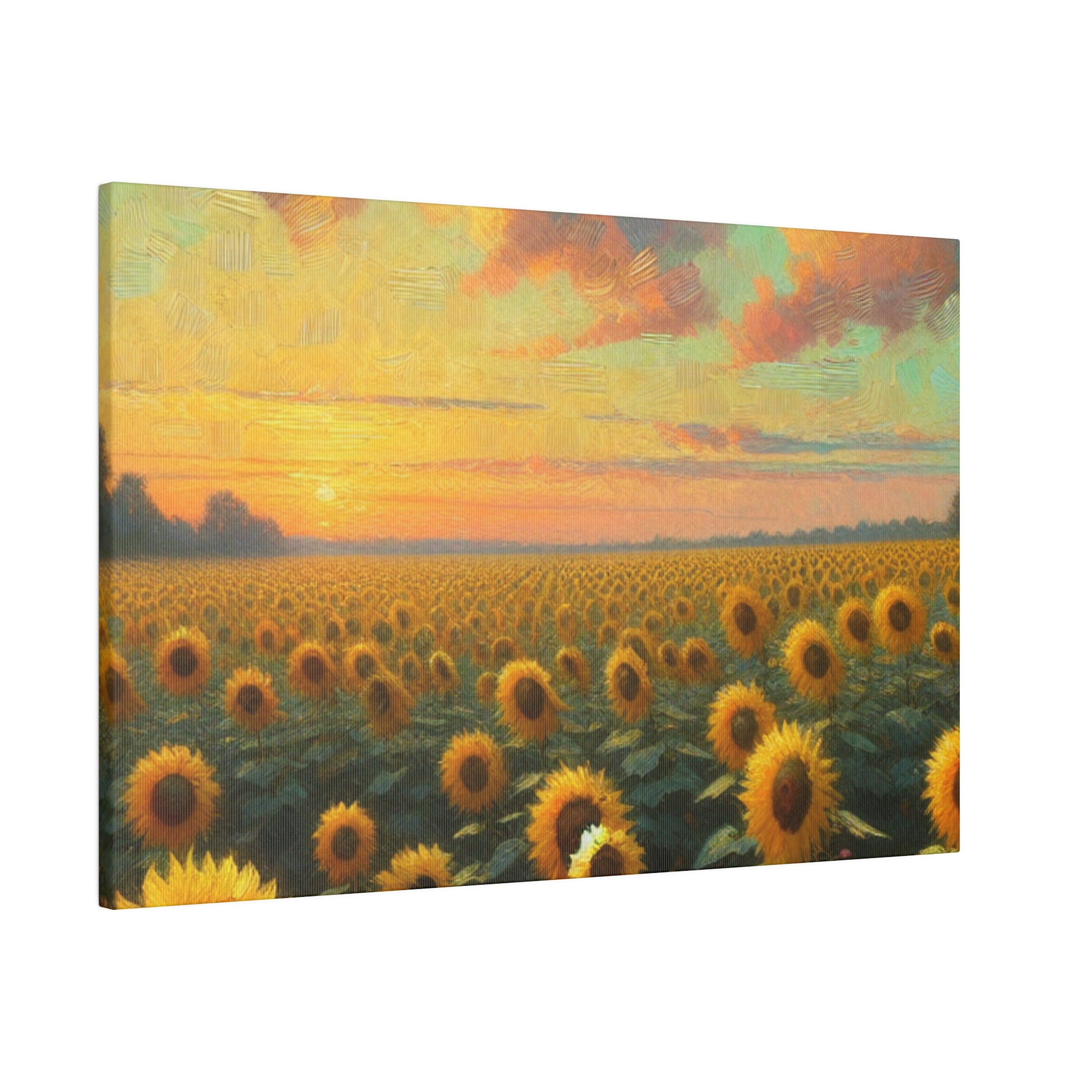 Sunflower Scenery Floral Wall Art Sunflower Painting Canvas