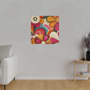 Psychedelic Petals Floral Wall Art 70s Artwork Canvas