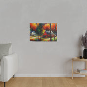 Autumnal Harmony Blaze Fall Painting Canvas