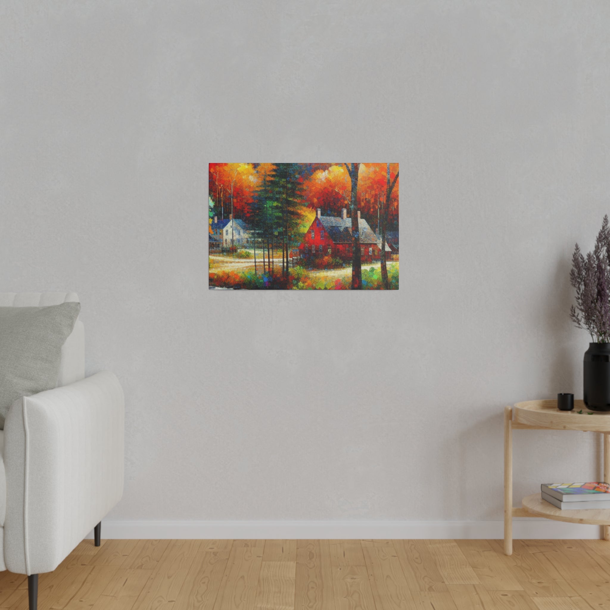 Autumnal Harmony Blaze Fall Painting Canvas