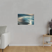 Blue Tranquil Tonalism Beach Painting Canvas