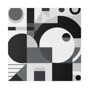 Geometric Black and White Abstract Artwork Canvas