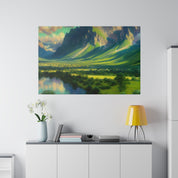 Lush Valleys Mountain Landscape Painting Canvas