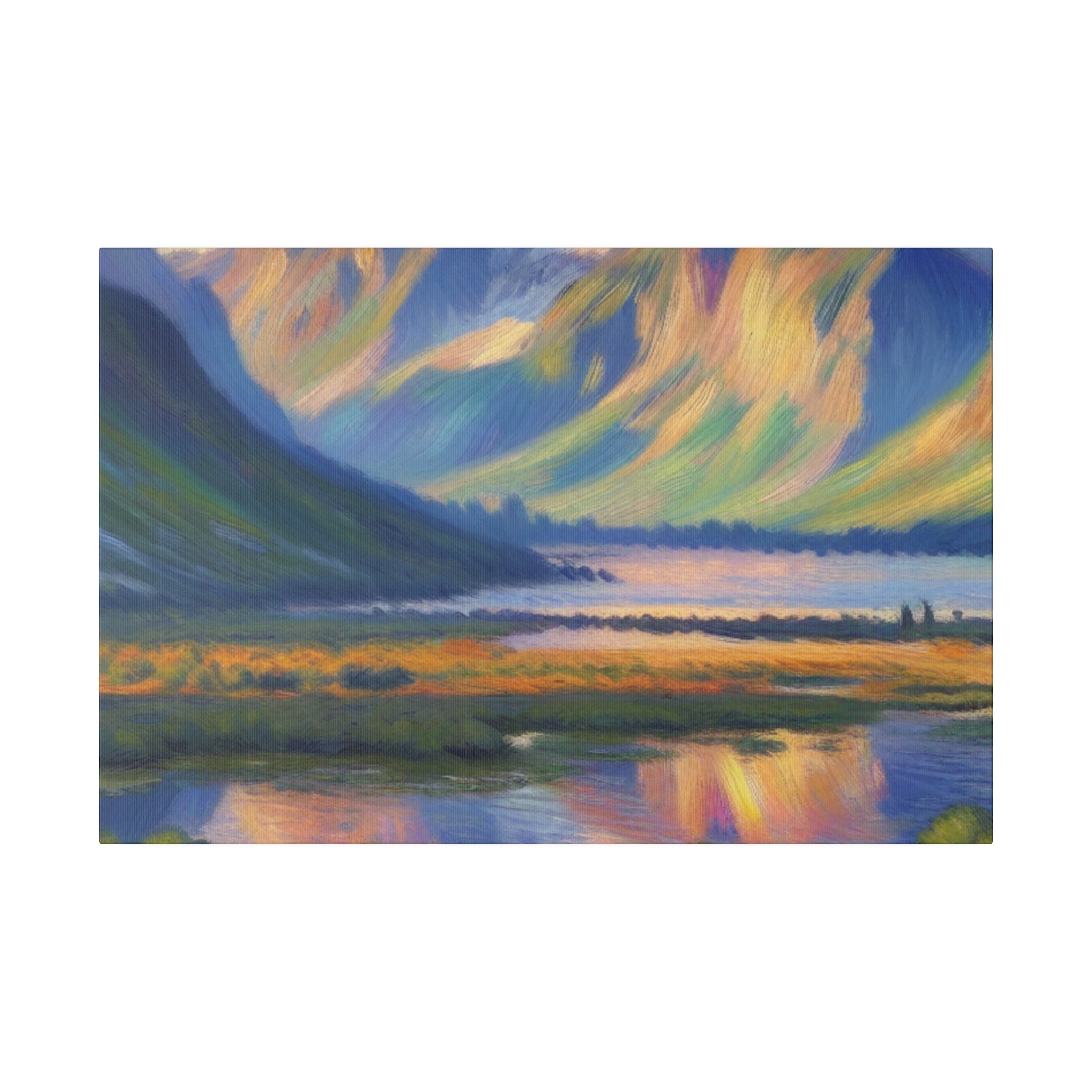 Majestic Valley Lake Mountain Landscape Painting Canvas