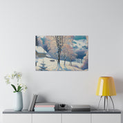 Frosty Epoch Cabin Snowscape Winter Painting Canvas