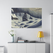 Remote Shack Vintage Expressionist Winter Painting Canvas