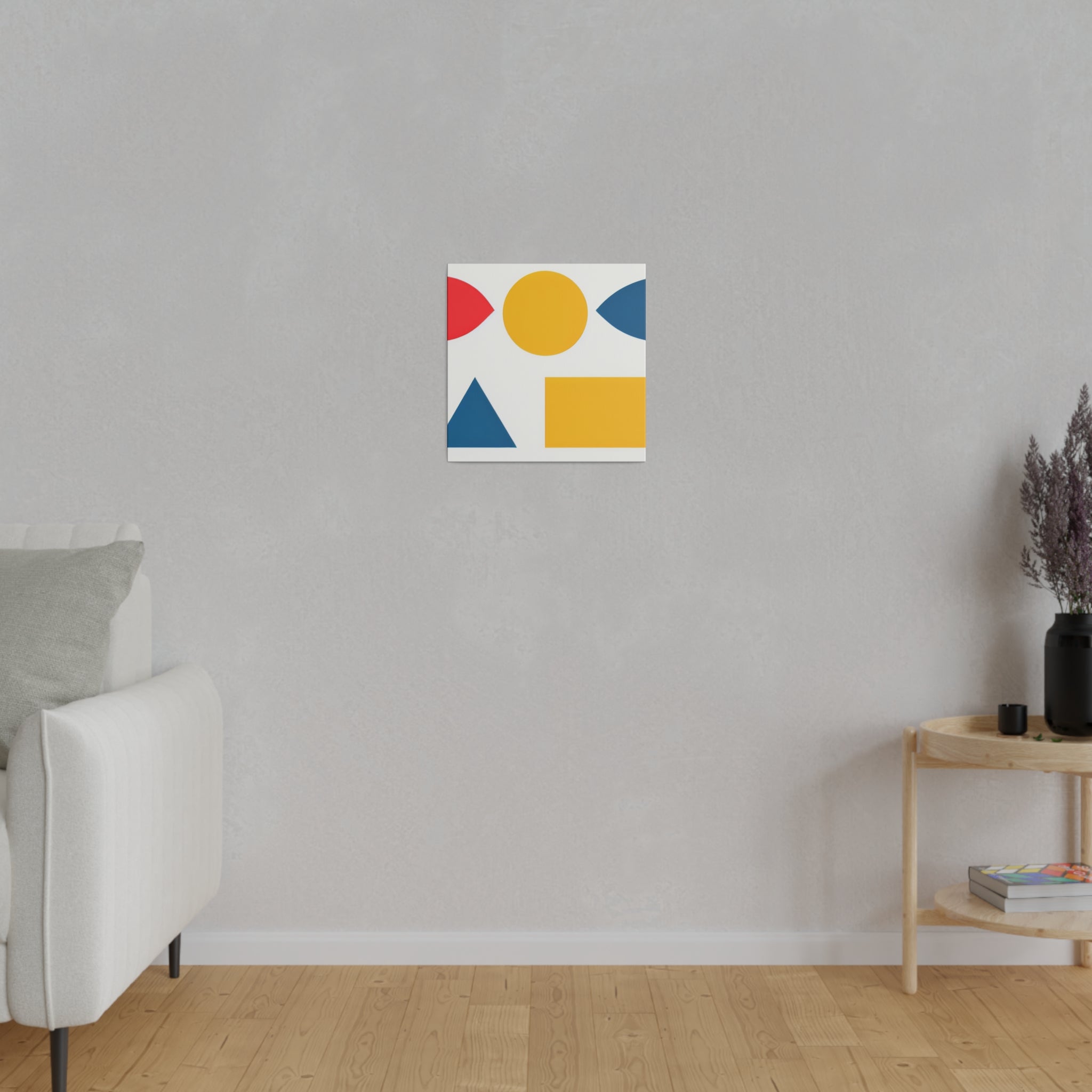 Yellow Red Blue Geometric Colorful Abstract Art Canvas