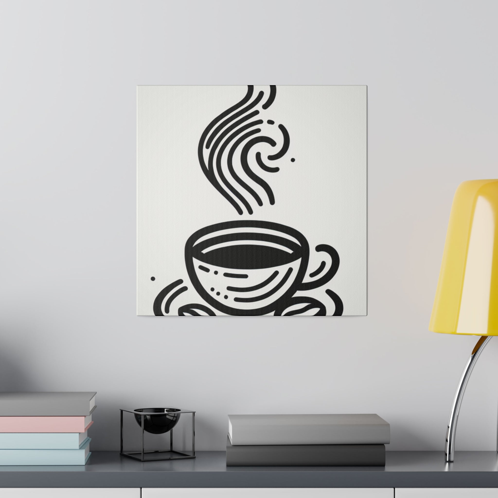 Simplicity in Sips Minimalist Coffee Art Canvas