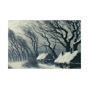 Remote Cottages Snowscape Winter Painting Canvas