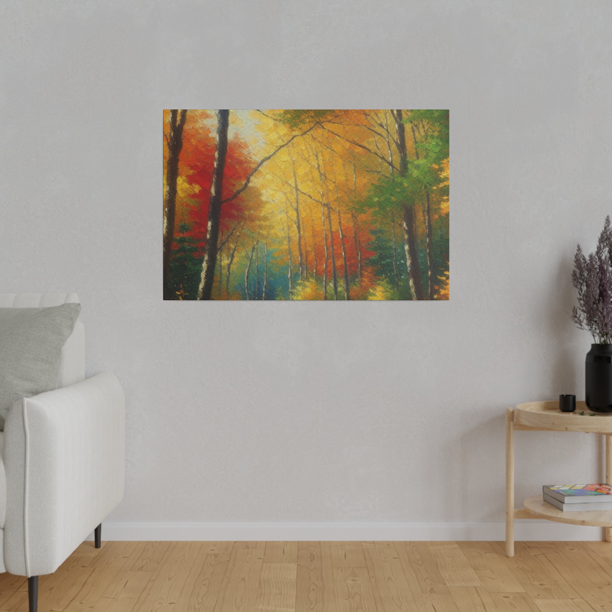 Autumnal Symphony Blaze Fall Painting Canvas