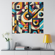 Geometric Symphony in Maximalist Hues Geometric Painting Canvas