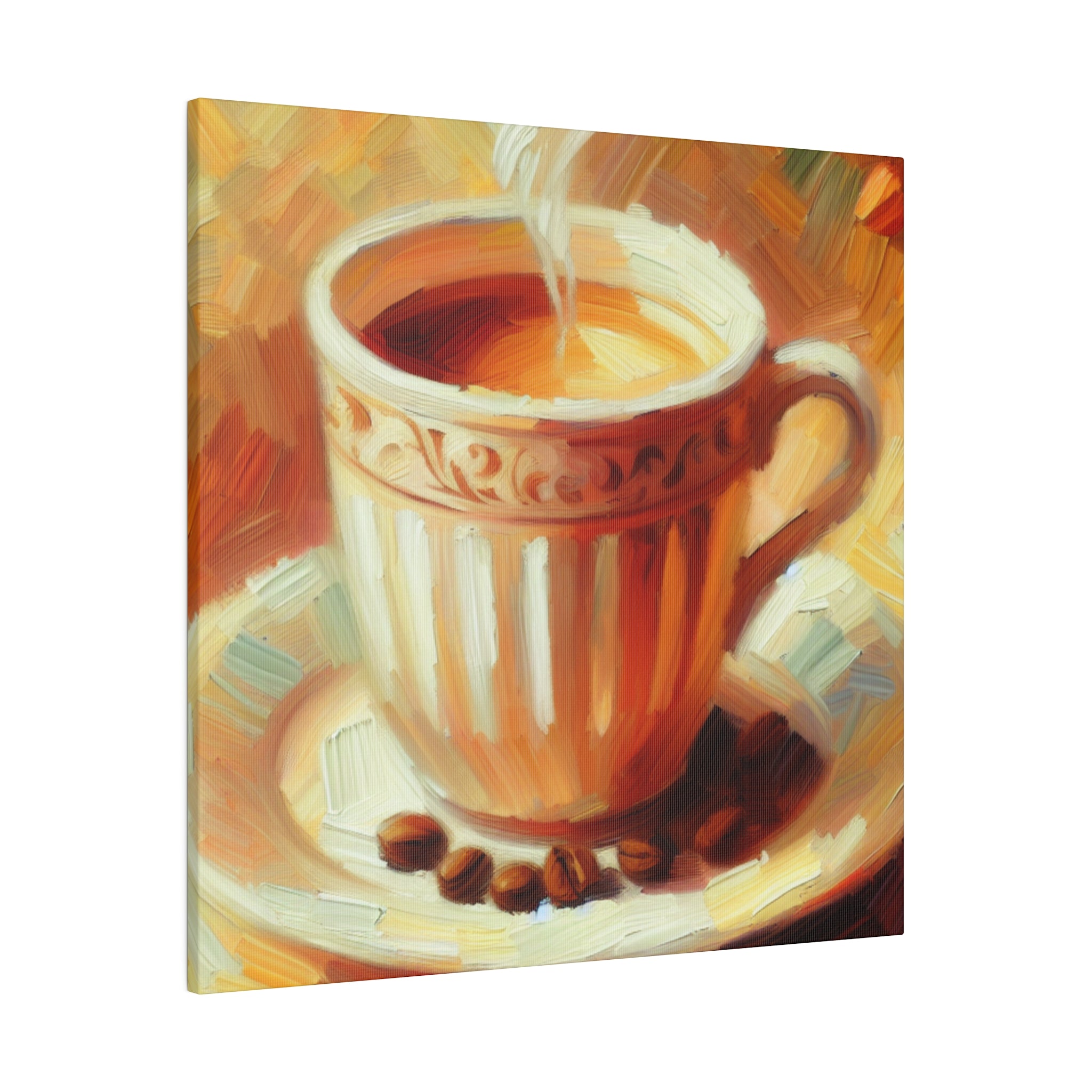 Impressionist Morning Brew Coffee Art Painting Coffee Painting Canvas