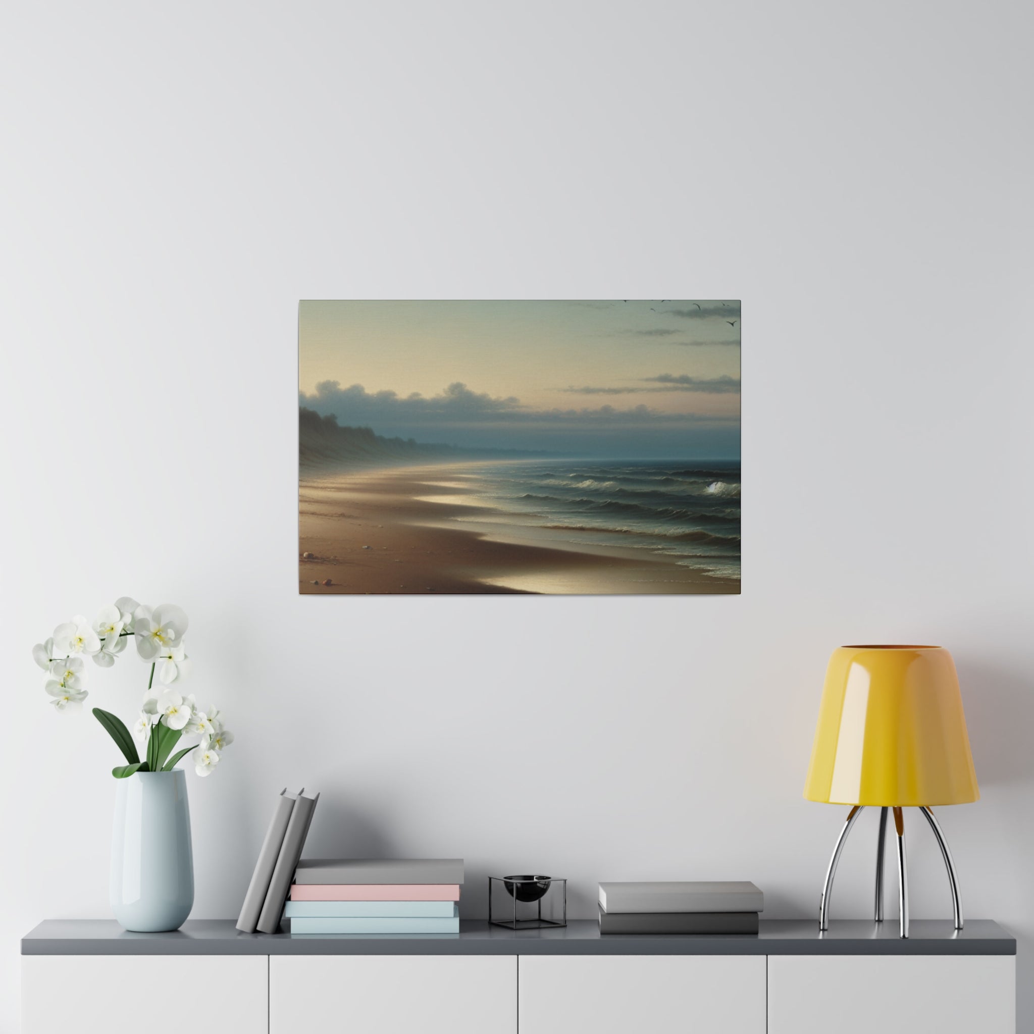 Seashore Muted Tonalism Beach Painting Canvas