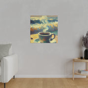 Ocean Waves Sunrise Coffee Painting Canvas