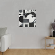 Geometric Black and White Abstract Artwork Canvas