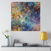 Abstract Yellow Blue Purple Splatter Paint Abstract Modern Art Canvas