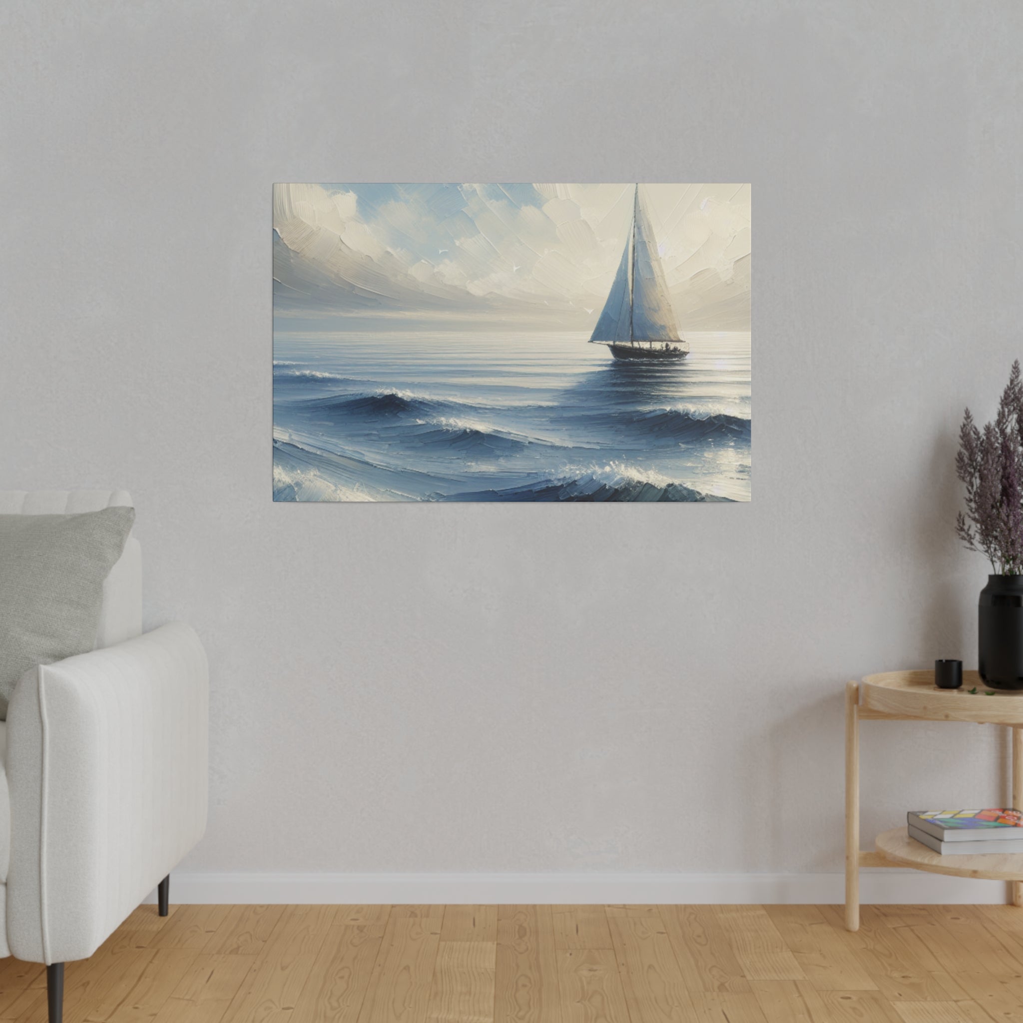 Seascape Serenity Sailboat Painting Canvas