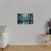 Night Moon Whisper Expressionist Forest Painting Canvas