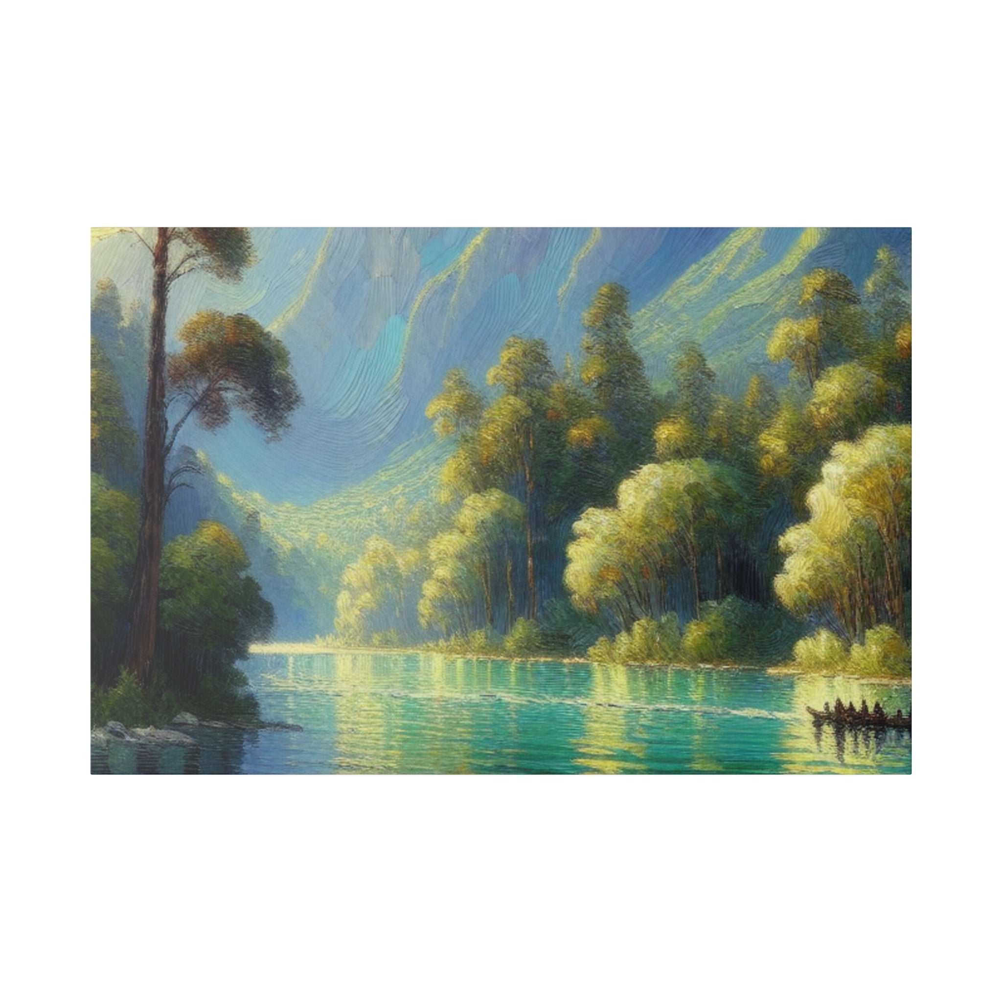 Serene Depth Reflections Lake Painting Canvas