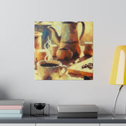 Coffee Brush Strokes Impressionist Artwork Coffee Painting Canvas