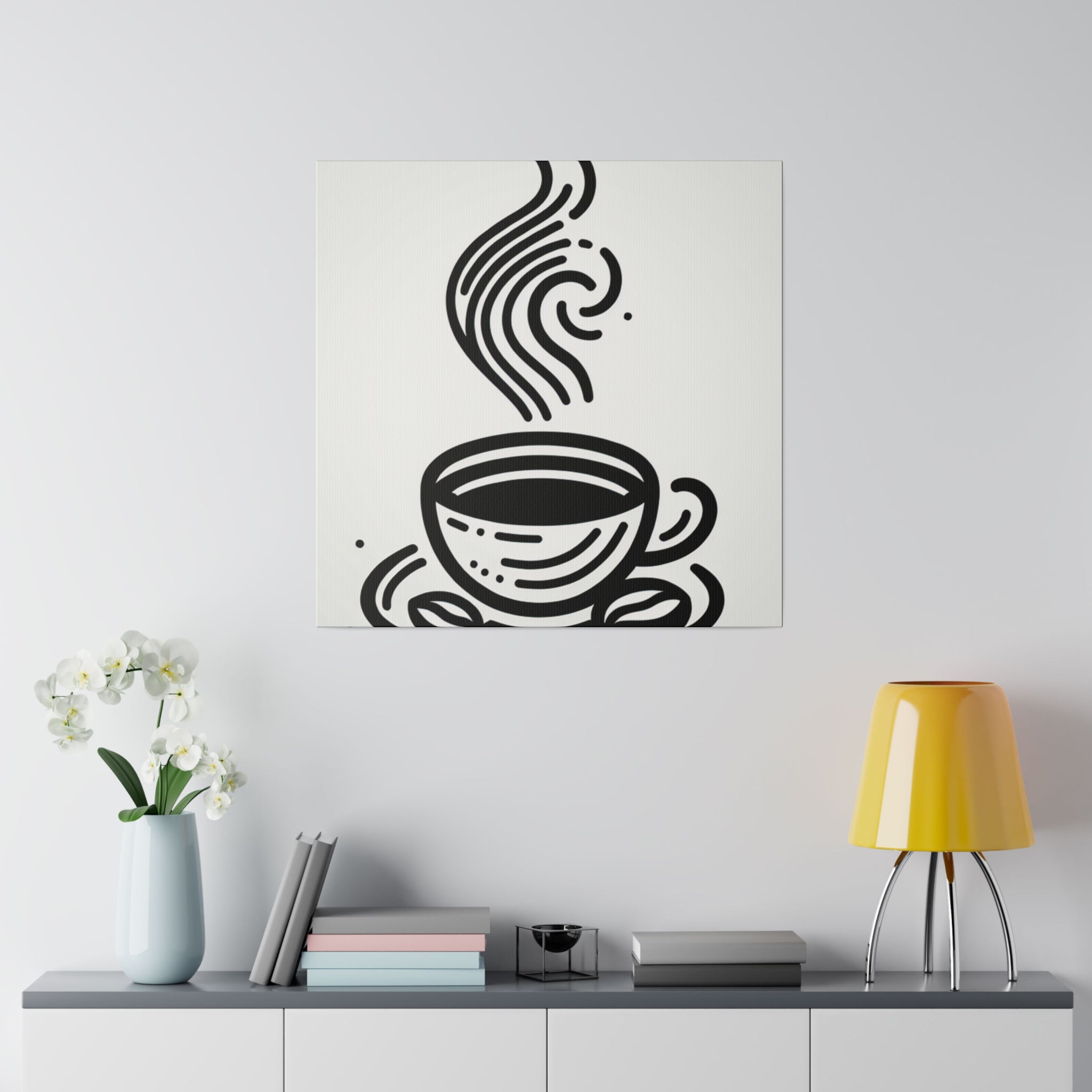 Simplicity in Sips Minimalist Coffee Art Canvas