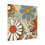 Psychedelic Petals Floral Wall Art 70s Artwork Canvas