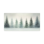 Snow-Laden Pines Watercolor Canvas