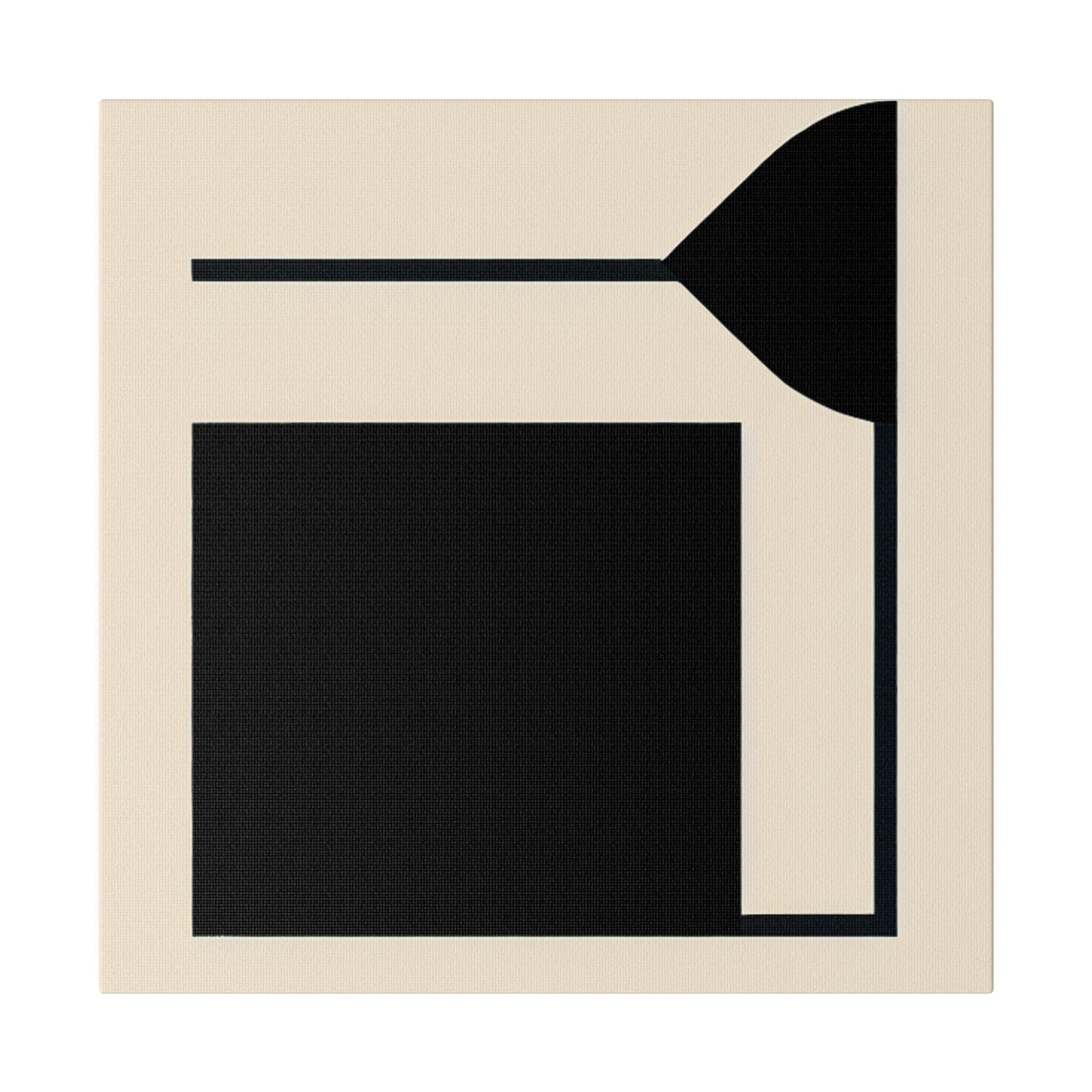 Black and Beige Minimalist Geometric Art Canvas