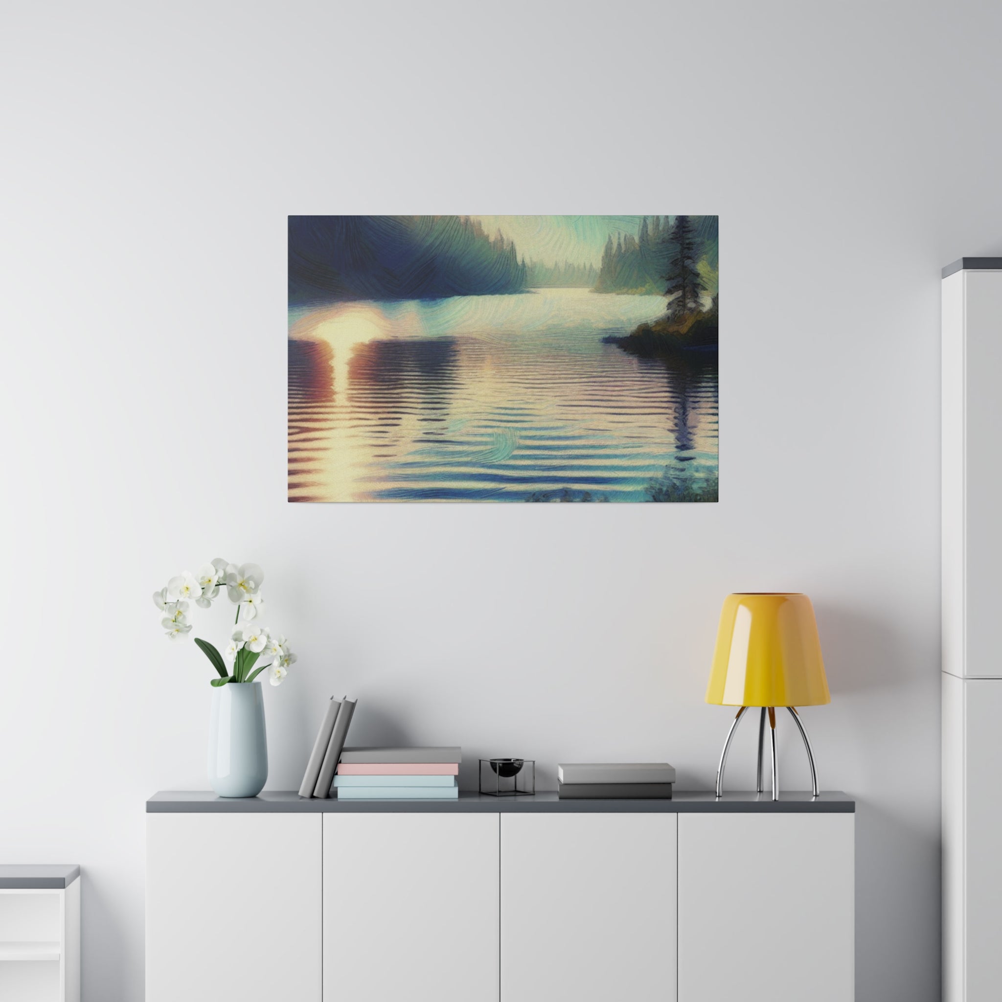 Serene Lake Whispers Lake Painting Canvas