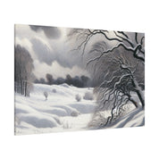 White Hues on Ageless Frost Winter Snow Painting Canvas