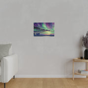 Northern Lights Painting | Aurora Ice Caps Scene | Winter Artwork Canvas