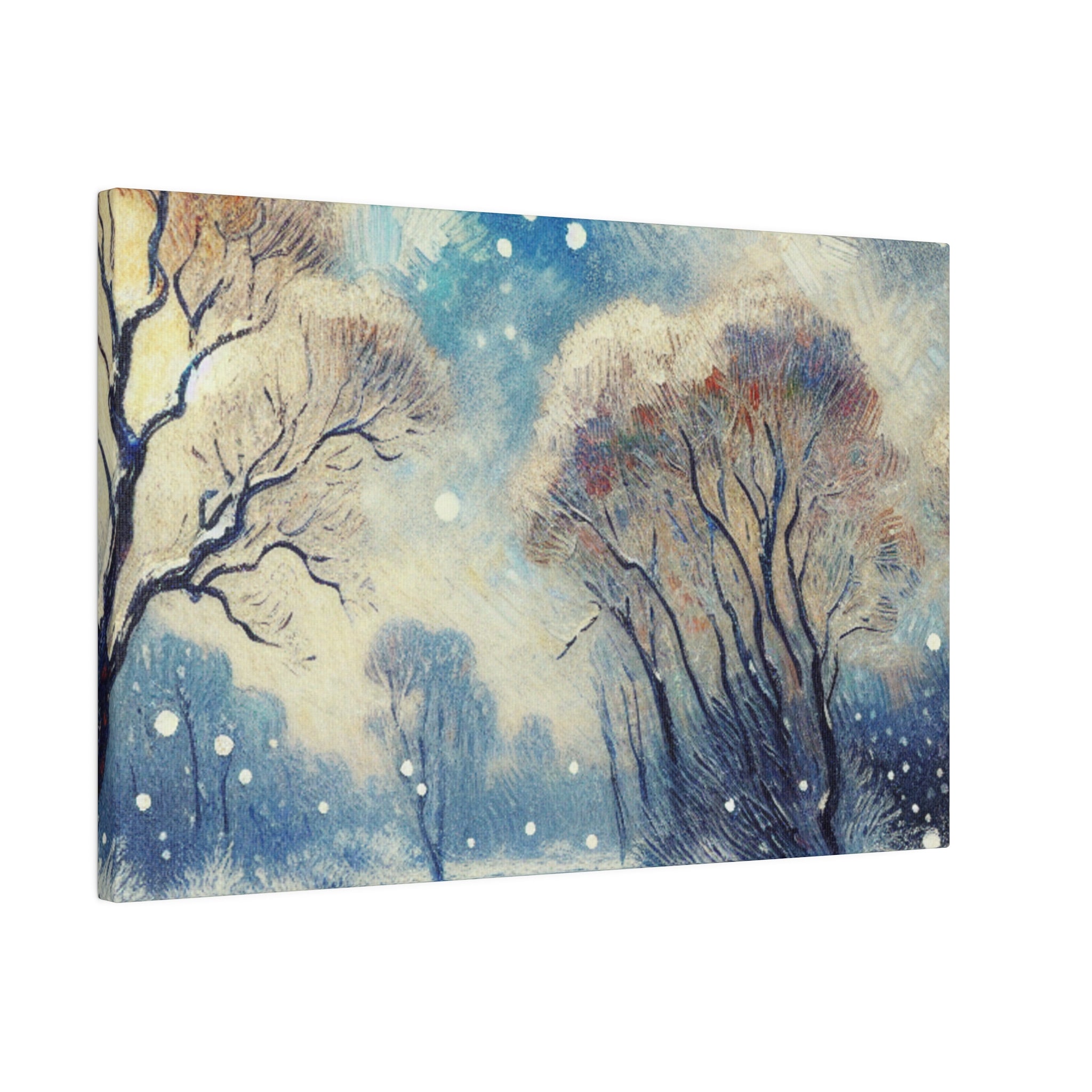 Snowscape Painting | Winter Sky Scene | Winter Wall Art Canvas