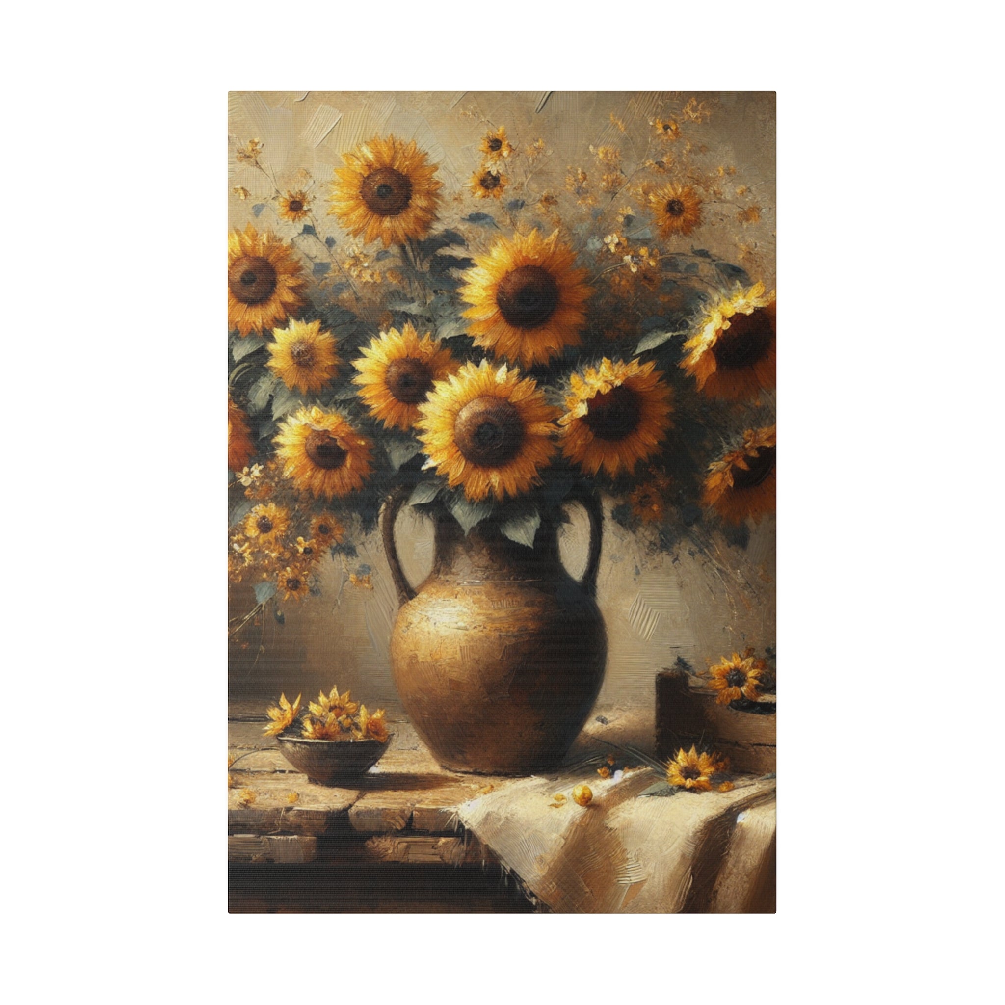 Blossom Memoirs Flowers In Vase Sunflower Painting Canvas