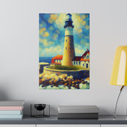 Harbor Beacon Dream Coastal Wall Art Lighthouse Painting Canvas