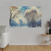 Snowscape Painting | Winter Sky Scene | Winter Wall Art Canvas