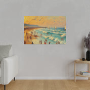 Sunset Serenity Vintage Impressionist Beach Painting Canvas