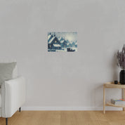 Snowy Village Snowscape Expressionist Artwork Winter Painting Canvas