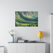 Whispering Peaks Vista Mountain Landscape Painting Canvas