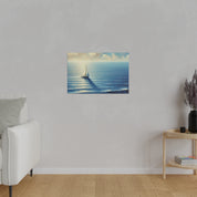 Serenity Drift Solo Sailboat Painting Canvas