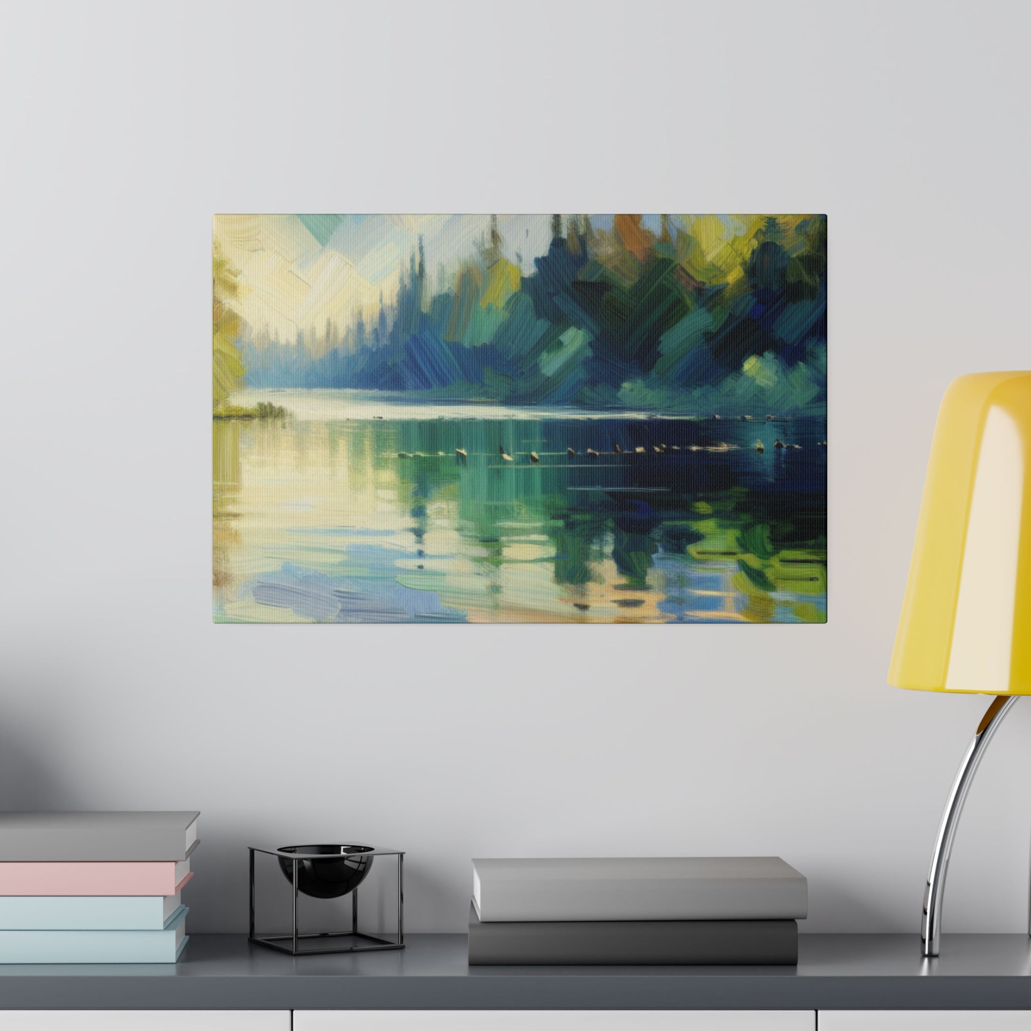 Secluded Serenity Lake Painting Canvas