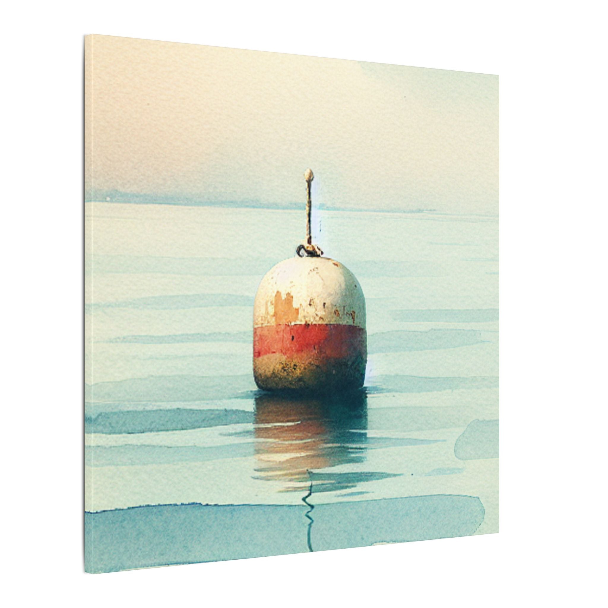 Solitary Buoy Watercolor Canvas