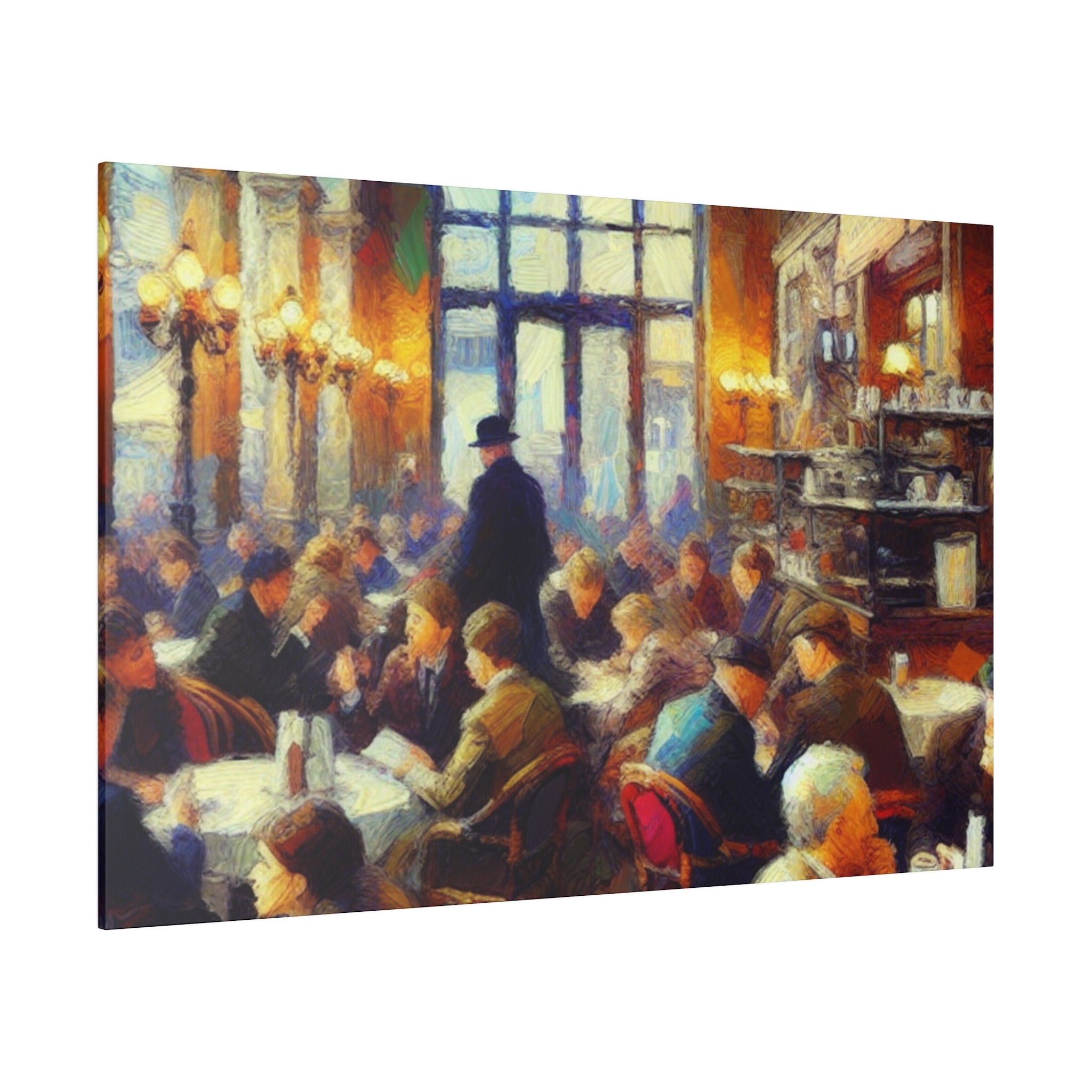 Sunrise Coffee Whispers European Cafe Artwork Canvas