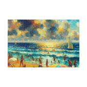 Expressionist Dreams of Coastal Twilight Beach Painting Canvas