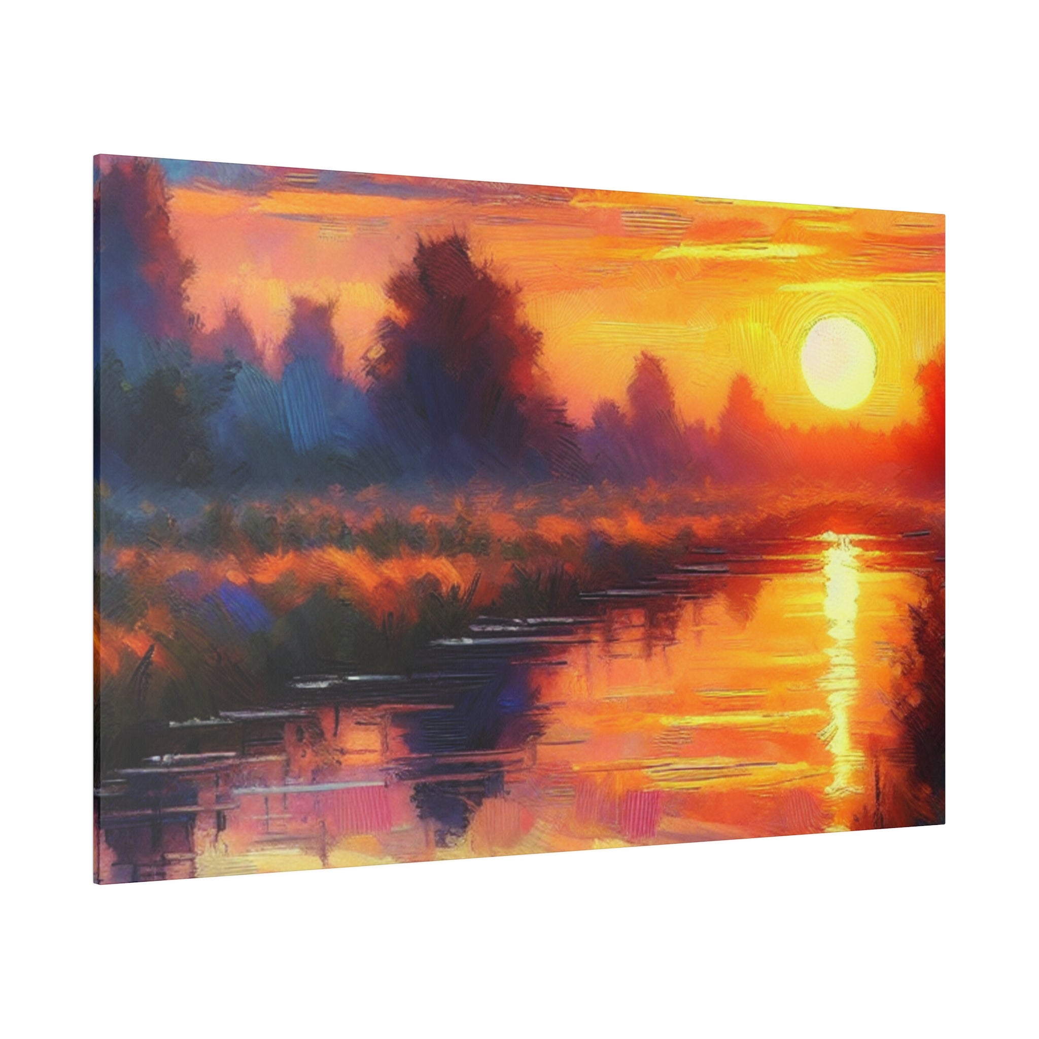 Dawn's Ember Awakening Sunrise Painting Canvas