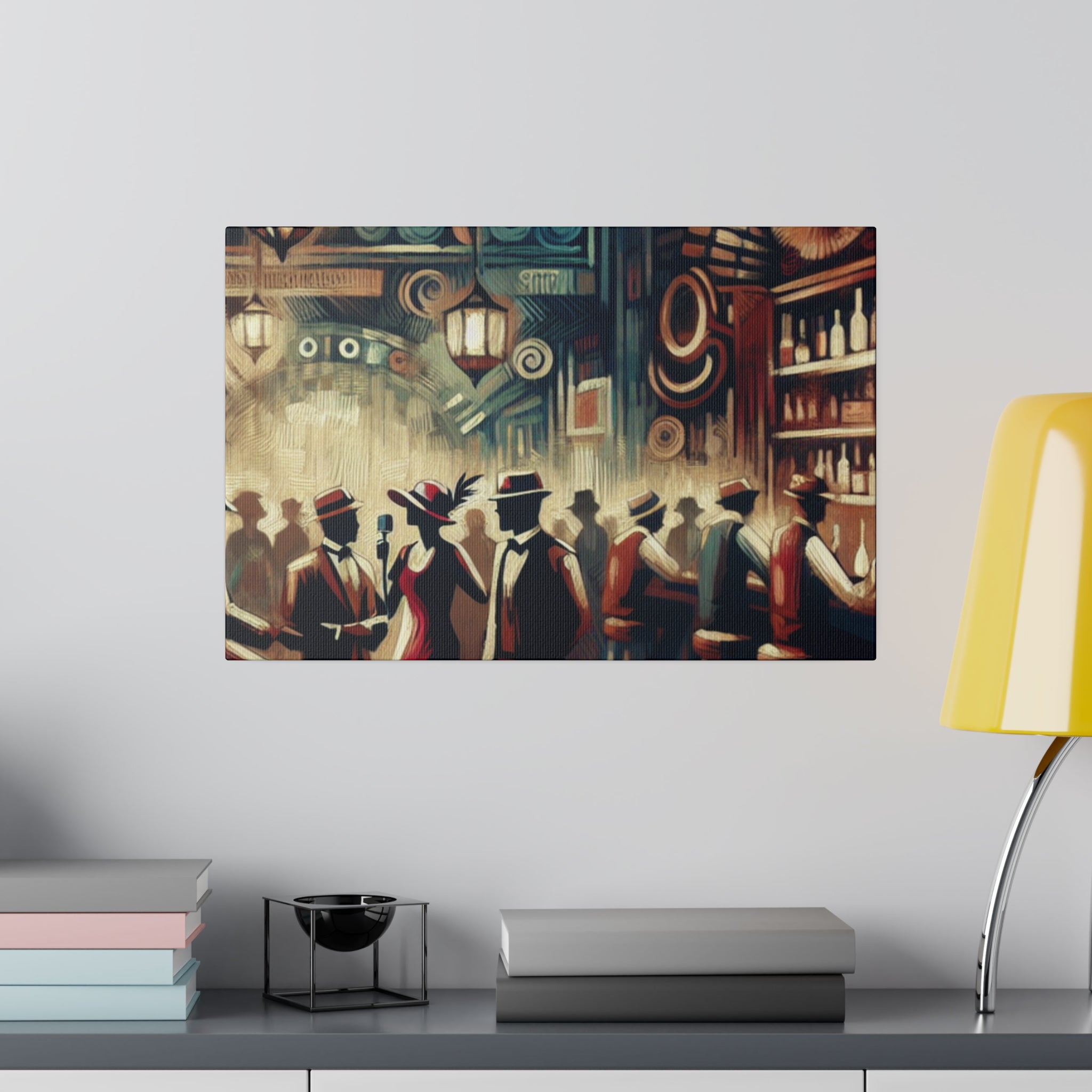 Velvet Jazz Secrets Retro Speakeasy Bar Art Canvas