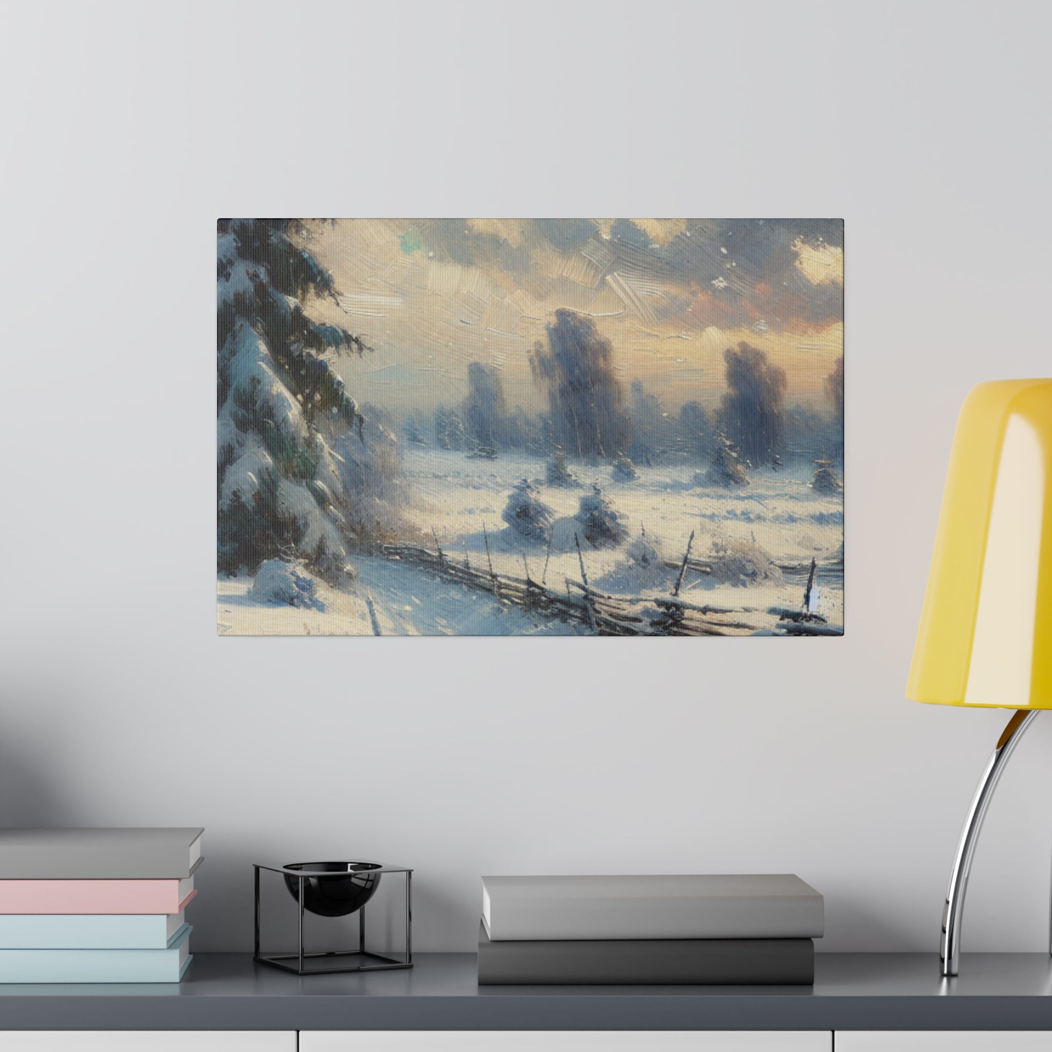 Twilight Frost Snowscape Artwork Winter Painting Canvas