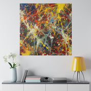 Multicolor Splatter Painting Expressionist Abstract Wall Art Canvas