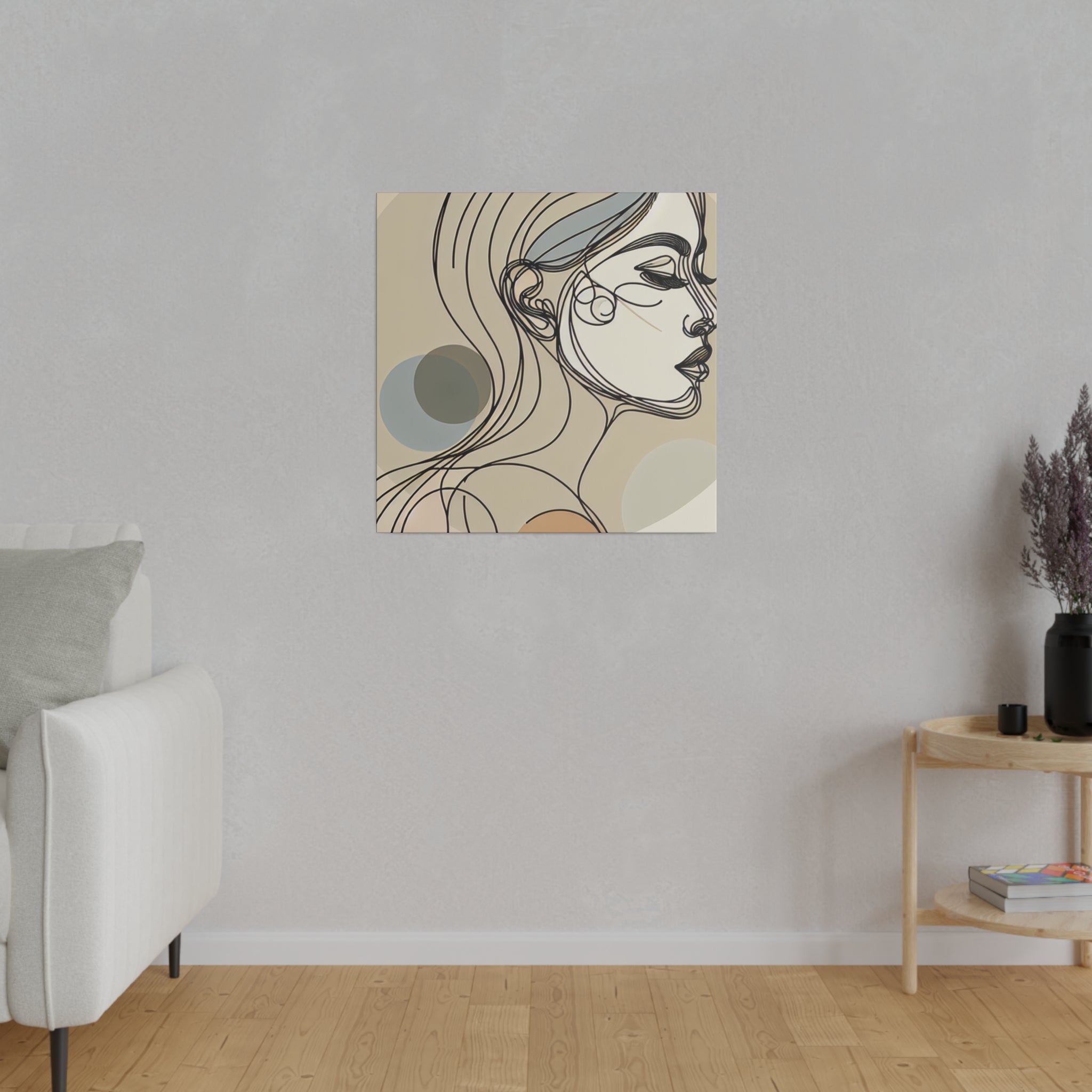 Bohemian Grace Line Art Boho Style Wall Decor Canvas